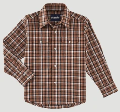 Boy's Wrangler Wrinkle Resist Snap Front Shirt #112318677