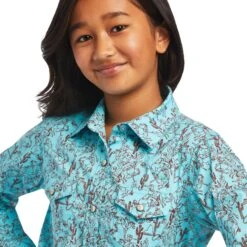 Girl's Ariat R.E.AL. Bucking Bronc Snap Front Shirt #10040631 -Western Cowboy Equipment Store 0df8acac098fa43b73b0a8f51b832091