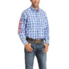 Men's Ariat Pro Team Blue Plaid Long Sleeve #10036433-C -Western Cowboy Equipment Store 10036433 front