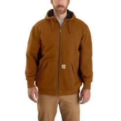 Men's Carhartt Rain Defender Loose Fit Midweight Thermal-Lined Full-Zip Sweatshirt #104078 -Western Cowboy Equipment Store 104078 B00 480x480 1