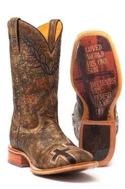 Men's Tin Haul John 3:16 Boot #14-020-0007-0301BR -Western Cowboy Equipment Store 1402000070301a