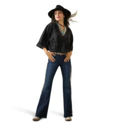 Women's Ariat Midnight Rose Blouse #10042160 -Western Cowboy Equipment Store 17abdde03ec24a89eb343e39b3b0639c