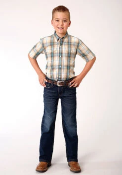Boy's Roper Button Down Shirt #03-031-0378-4047 -Western Cowboy Equipment Store 189a5fa420b2cd9b474441df586febcf