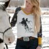 Cinch Women's Cruel Girl Raglan T-Shirt #CTK7431001CRE -Western Cowboy Equipment Store 1ca21555105f953b124980c42cc9420b