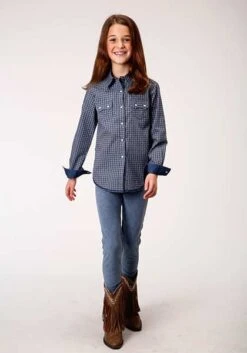 Girl's Roper Snap Front Shirt #03-080-0064-0771BU -Western Cowboy Equipment Store 1e6c4a7bdfc2a9c3206ebb592d9d4cfc