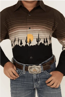 Boy's Panhandle Ombre Snap Long Sleeve Shirt #PHBSOSR0AM -Western Cowboy Equipment Store 232a6f9919c642e72e3801c5edd913a1