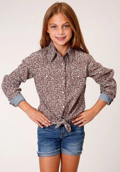 Girl's Roper Snap Front Shirt #03-080-0064-4044BR -Western Cowboy Equipment Store 260749e1c7b53c1d306c6d6edbcf4e21