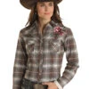 Women's Rough Stock Snap Front Shirt #RSWSOSR0ER -Western Cowboy Equipment Store 35215652873cbf905684d26af918d9db
