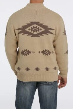 Men's Cinch 1/4 Zip Aztec Print Pullover Sweater #MWK1560002KHA -Western Cowboy Equipment Store 3635004a6e010707a17418da635e81fa