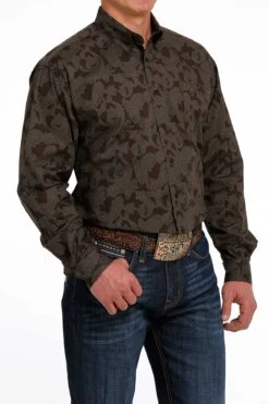 Men's Cinch Brown Button Down Shirt #MTW1105489 -Western Cowboy Equipment Store 373b7fa65942b77faeb5e7b401998dc7