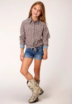 Girl's Roper Snap Front Shirt #03-080-0064-4044BR