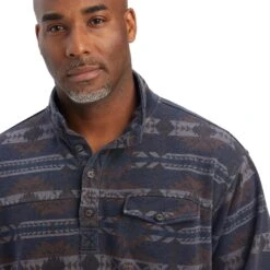 Men's Ariat Printed Overdyed Washed Sweater #10041691 -Western Cowboy Equipment Store 3cd70ecfa377dbb09d36d48a196b0651