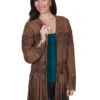 Women's Scully Crochet Laced Suede Coat #L1065BRN -Western Cowboy Equipment Store 442b934134607be81f8f7c9307248782