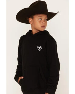 Boy's Ariat Black Shield & Flag Hoodie #10042599 -Western Cowboy Equipment Store 5551c7f67d5178a1f8662f44539e2425
