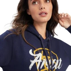 Women's Ariat Navy Shield With Logo Hoodie #10041679 -Western Cowboy Equipment Store 55fa202c68cda485194c6f1da660f86e