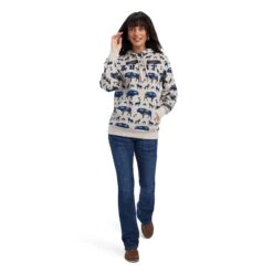 Women's Ariat Cream Wildlife Print Hoodie #10041657 -Western Cowboy Equipment Store 5781cd453441d964ee9d769da3d5f4b0