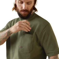 Men's Ariat Rebar Cotton Strong American Outdoors T-Shirt #10043827 -Western Cowboy Equipment Store 5a16a01096b8ce91ebb2e92f41a66589