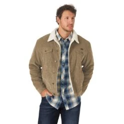 Men's Wrangler Sherpa Lined Corduroy Jacket #112318281