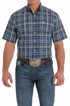 Men's Cinch Plaid Button Down #MTW1111419BLU -Western Cowboy Equipment Store 5de98f62cb28e38cce295f7633e55698