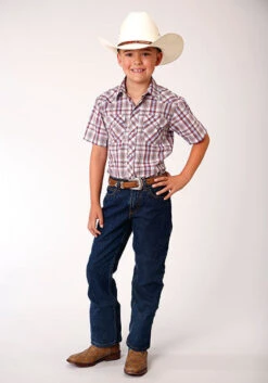 Boy's Roper Snap Front Shirt #01-031-0101-4028WH -Western Cowboy Equipment Store 5fe3495be575097bd26b90450ed555f6