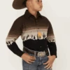 Boy's Panhandle Ombre Snap Long Sleeve Shirt #PHBSOSR0AM