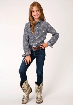Girl's Roper Liberty Bell Snap Front Shirt #03-080-0225-4011 -Western Cowboy Equipment Store 7bb5d82c79bc39f4ae6dd2c9bb64780b