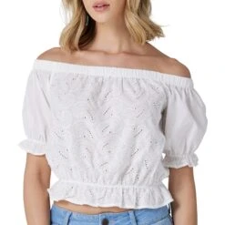 Women's Wrangler Crop Peasant Blouse #112327306 -Western Cowboy Equipment Store 851cde17e09b7d9c49fc836e9289c965
