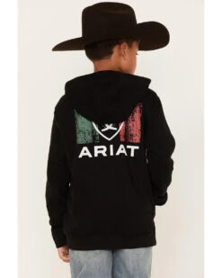Boy's Ariat Black Shield & Flag Hoodie #10042599