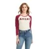 Women's Ariat REAL Logo Baseball T-Shirt #10042297 -Western Cowboy Equipment Store 90c76755ea0ace647c678283cb5e686c