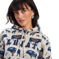 Women's Ariat Cream Wildlife Print Hoodie #10041657 -Western Cowboy Equipment Store 9edc3f2533f9eb80299101b9ea47715e