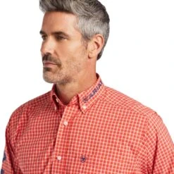 Men's Ariat Orange Team Logo Long Sleeve #10039732-C -Western Cowboy Equipment Store S22 MNS WEST 10039732 detail01