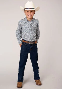 Boy's Roper Snap Front Shirt #03-030-0064-4042BU -Western Cowboy Equipment Store a0542ca82f30465d0e6f989e9f36cbef