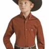 Boy's Panhandle Solid Button Down Shirt #PSBSODRZ2N -Western Cowboy Equipment Store a9a46e6572f8494eddedda1d04e0809a