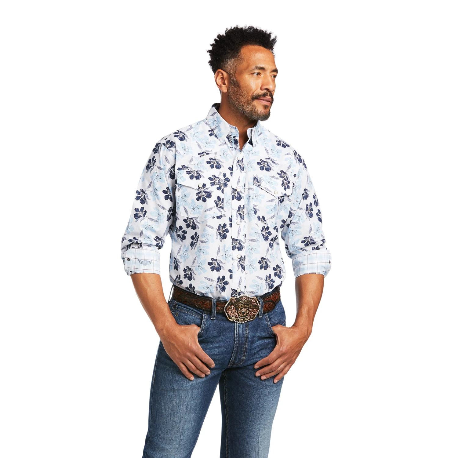 Men's Ariat Relentless Adamant Stretch Classic Fit Snap Front Shirt #10039318-C 4 Men's Ariat Relentless Adamant Stretch Classic Fit Snap Front Shirt #10039318-C - Image 3