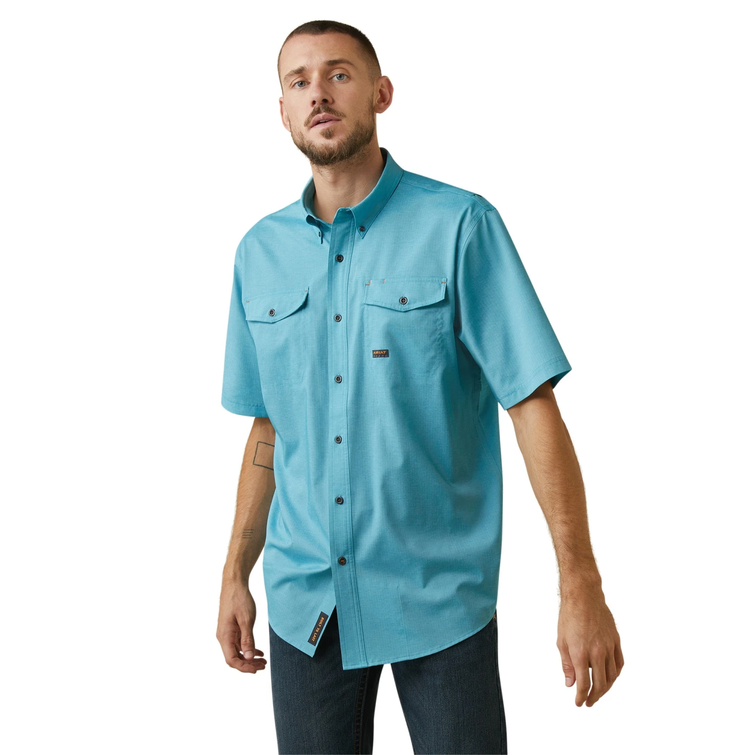Men's Ariat Rebar Button Down Shirt #10043580 3 Men's Ariat Rebar Button Down Shirt #10043580