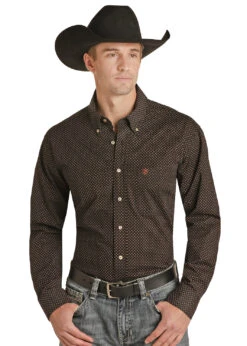 Men's Rock & Roll Cowboy Button Down Shirt #RRMSODR09H