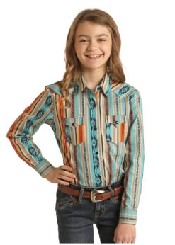 Girl's Rock & Roll Cowgirl Snap Front Shirt #RRGSOSR095