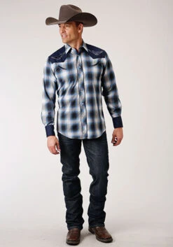 Men's Roper Snap Front Shirt #01-001-0016-4027BU -Western Cowboy Equipment Store eef9d24ac1744c07ad23b61f216bebf6