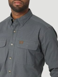 Men's Wrangler Riggs Button Down Shirt #112317240 -Western Cowboy Equipment Store fb0fa6b5245b8fad7234782251465861