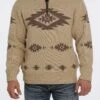 Men's Cinch 1/4 Zip Aztec Print Pullover Sweater #MWK1560002KHA -Western Cowboy Equipment Store fc4a00c2c1a76bef6f62f3eb3eb3689b