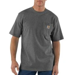 Men's Carhartt Loose Fit Heavyweight Pocket T-Shirt #K87 -Western Cowboy Equipment Store image K87CARBON HEATHER