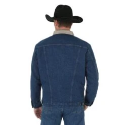 Men's Wrangler Blanket Lined Denim Jacket #74270PW -Western Cowboy Equipment Store ww ba 74270PW hr 2